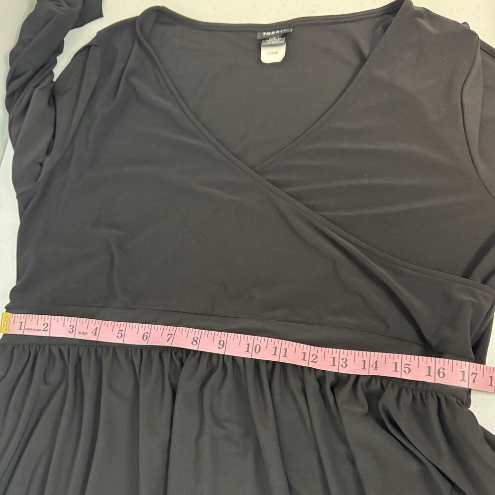 Torrid Faux Wrap Jersey Dress Women's Size 1X Black 3/4 Cutout Sleeves Stretch - Picture 8 of 9
